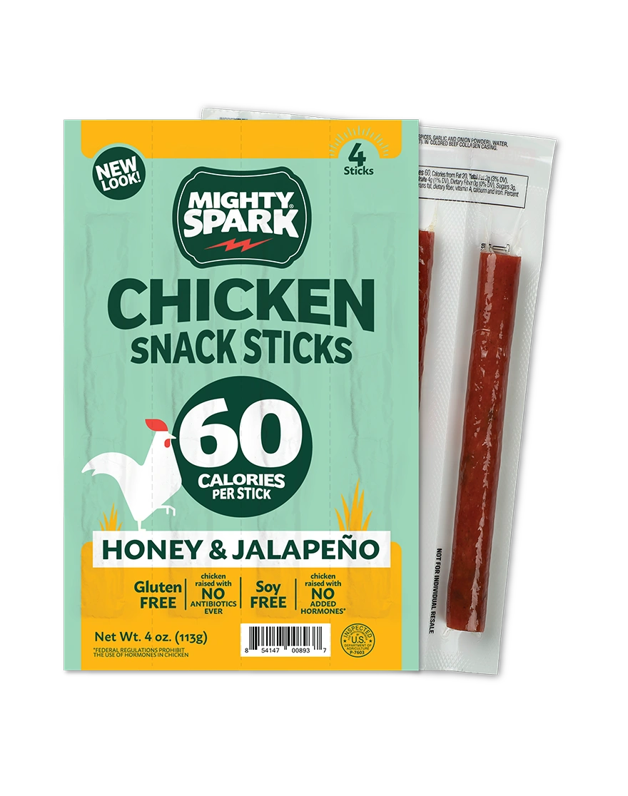チキンパドラー Honey & Jalapeno Chicken Snack Stick - Mighty Spark Food