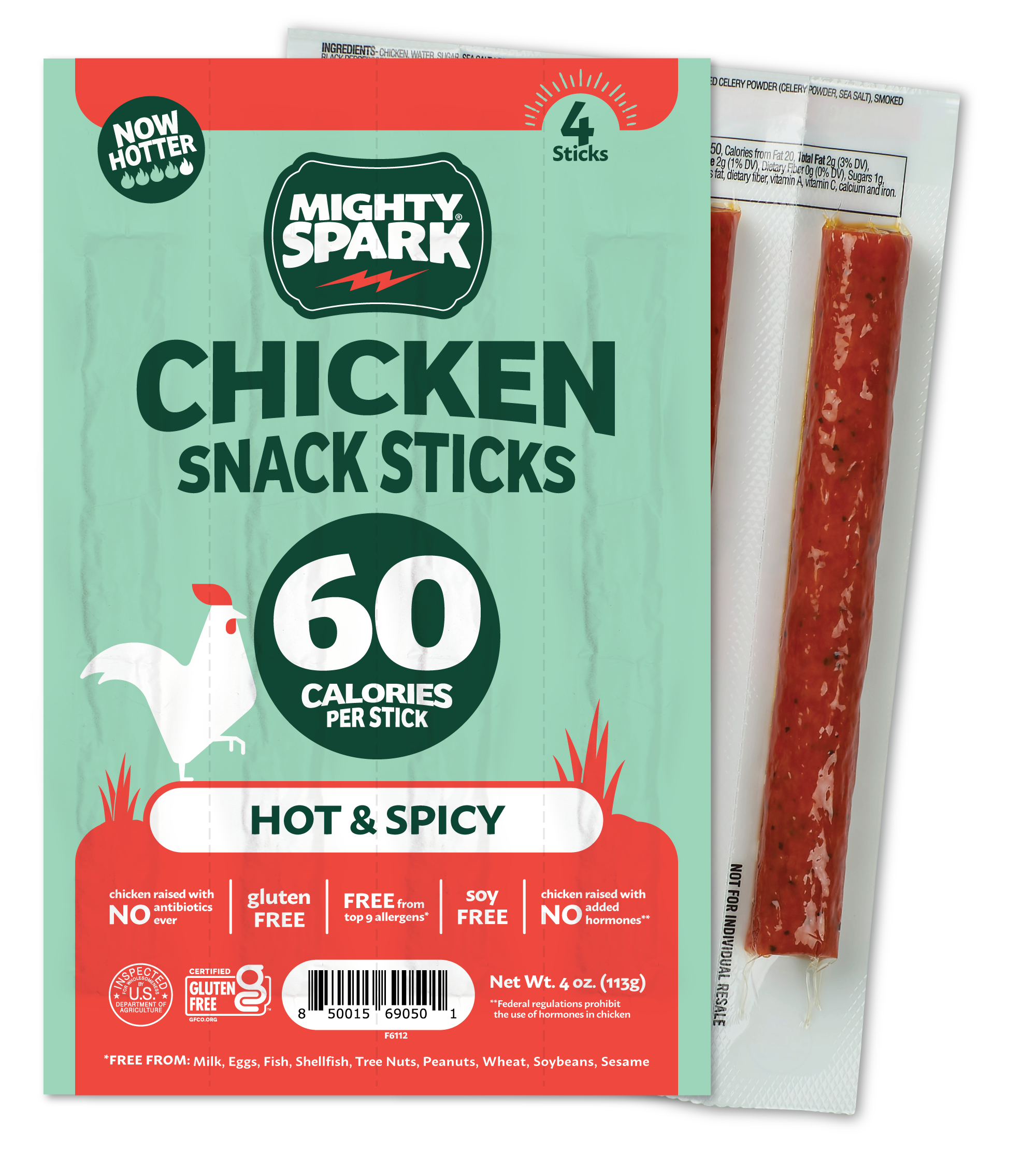 Hot & Spicy Chicken Snack Stick – Mighty Spark Food