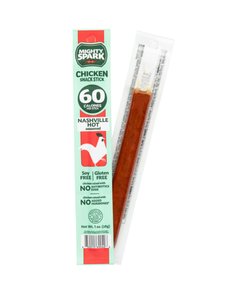 Nashville Hot Seasoned Chicken Snack Stick – Mighty Spark Food