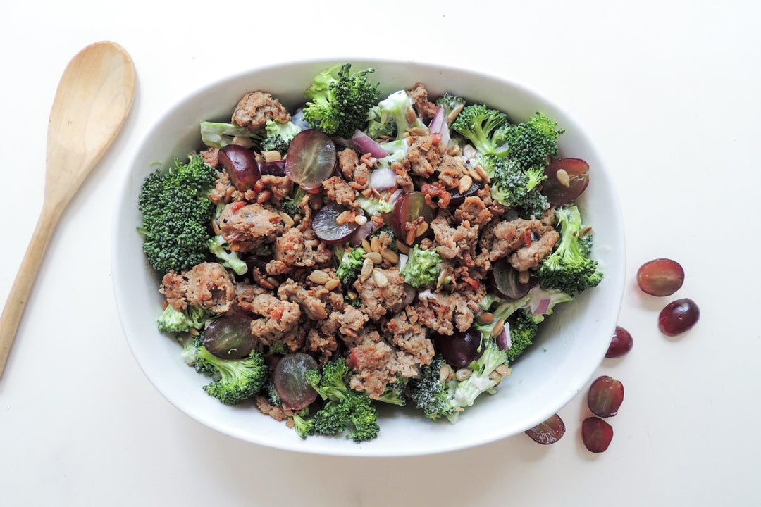 GROUND CHICKEN & BROCCOLI GRAPE SALAD