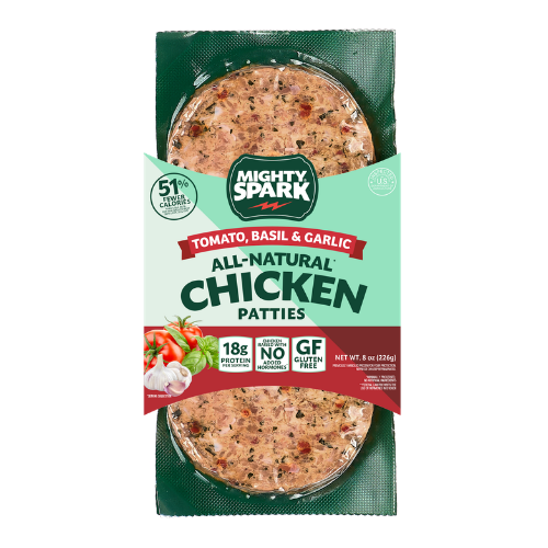 TOMATO, BASIL AND GARLIC CHICKEN PATTIES
