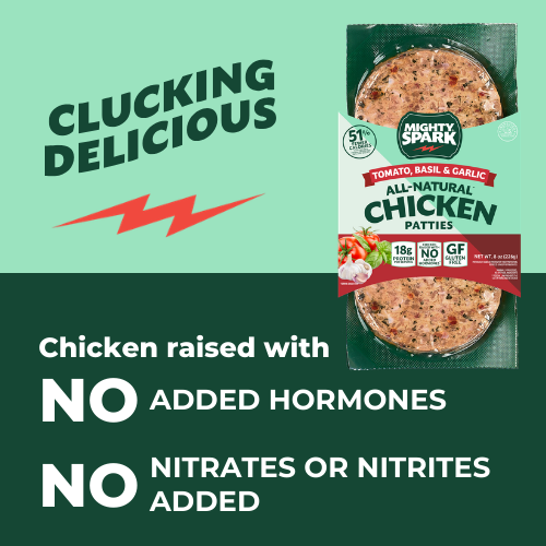 TOMATO, BASIL AND GARLIC CHICKEN PATTIES