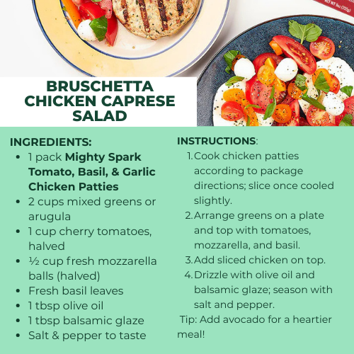 TOMATO, BASIL AND GARLIC CHICKEN PATTIES