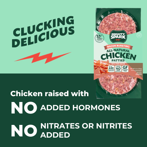 BACON BURSTING CHICKEN PATTIES