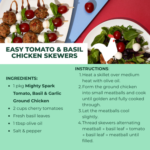 TOMATO, BASIL AND GARLIC GROUND CHICKEN