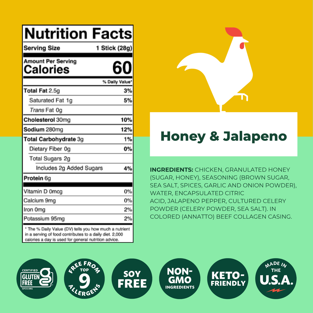 Honey & Jalapeno Chicken Snack Stick