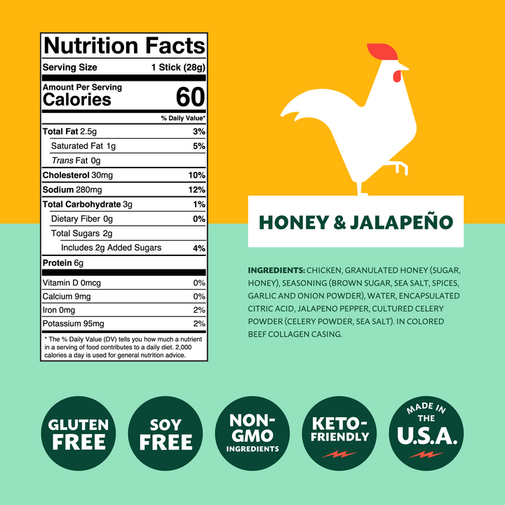 Honey & Jalapeno Chicken Snack Stick