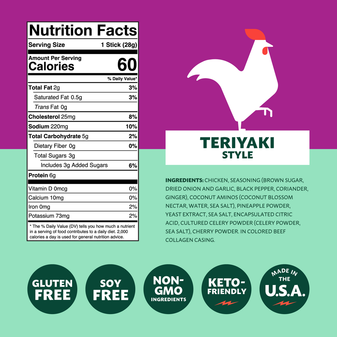 Teriyaki Style Chicken Snack Stick