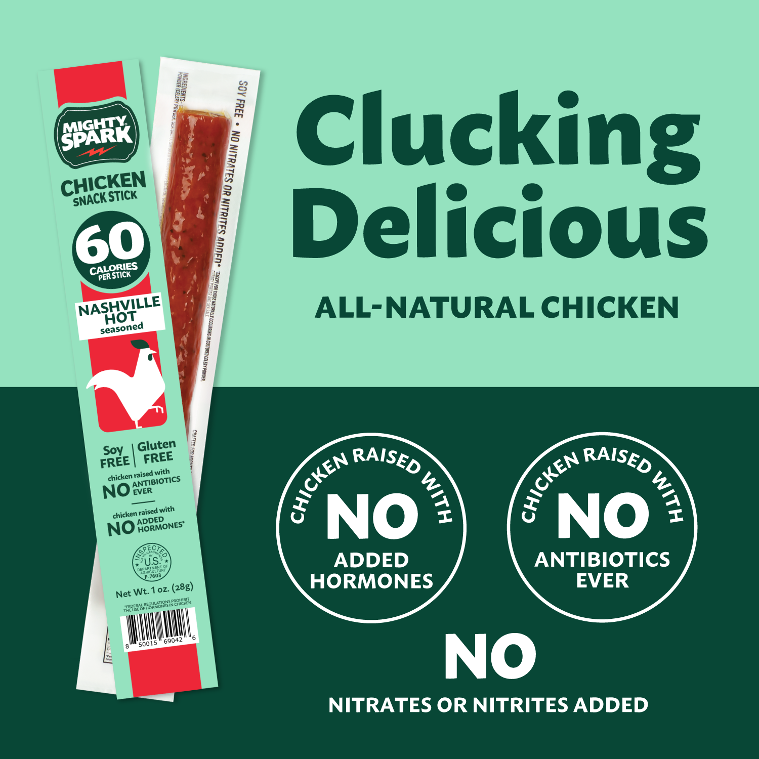 Nashville Hot Seasoned Chicken Snack Stick – Mighty Spark Food