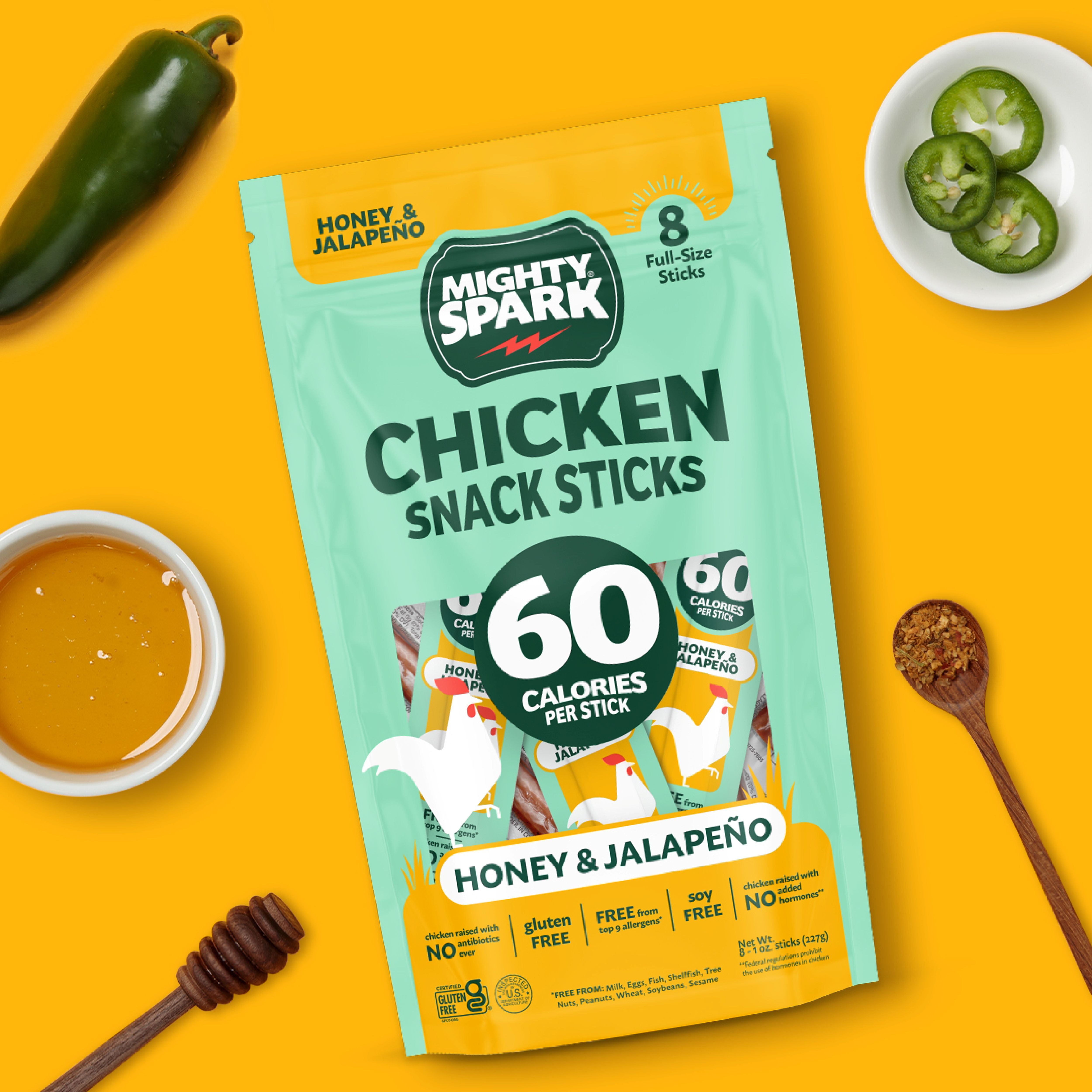 Honey & Jalapeno Chicken Snack Stick - Mighty Spark Food