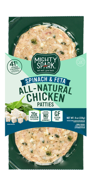 SPINACH & FETA CHICKEN PATTIES | Mighty Spark Food